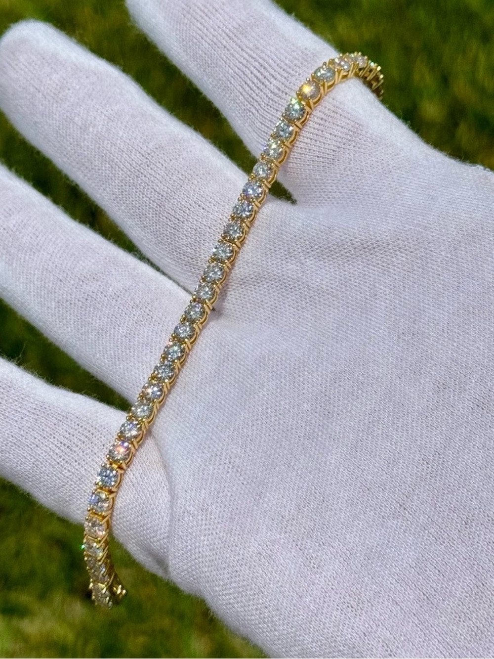 18K Gold Plated, 11.7CTW Moissanite Tennis Bracelet